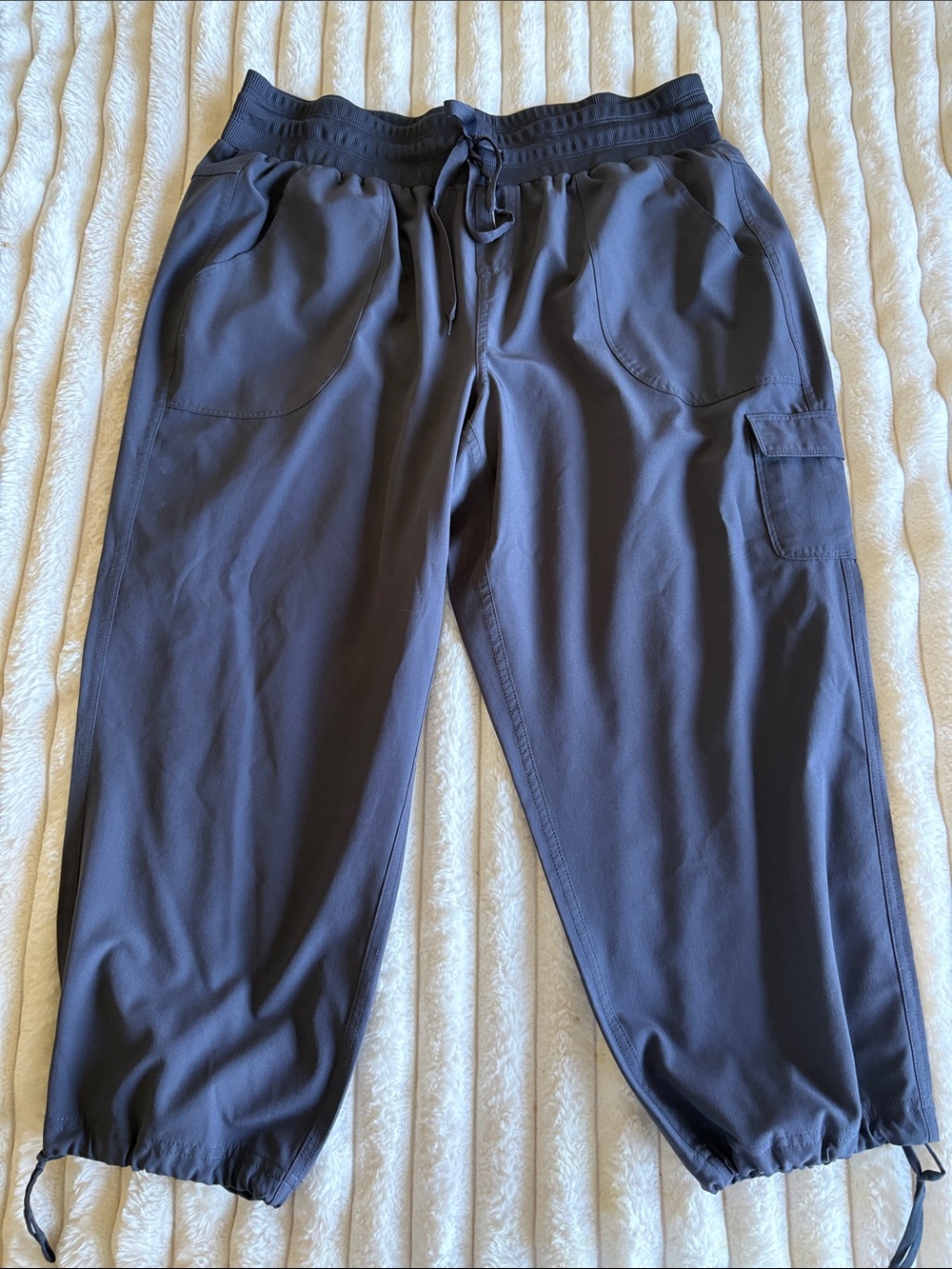 RBX Dark Charcoal Drawstring Cargo Joggers